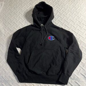 Champion Reverse Weave Men Size XS Black Hoodie Embroidered Logo
